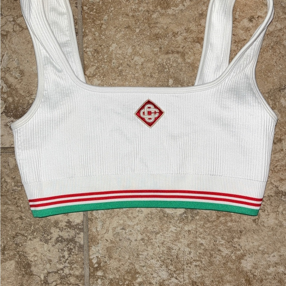 White Ribbed Mini Dress with Red and Green Accents